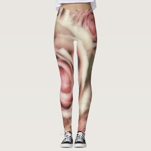 Leggings Roses Roses Roses Douces Chic Unique (Devant)
