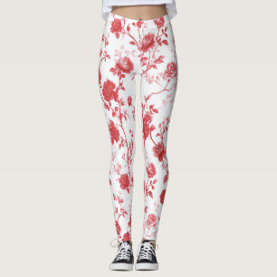 Leggings Roses rouges floraux 