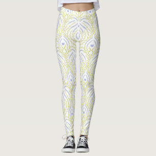 Leggings Roses sauvages et papillons /rose/vert pâle/jaune