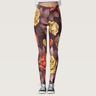 Leggings Roses vintages sans couture
