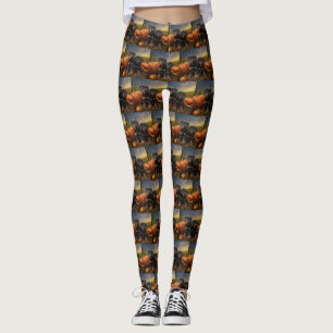 Leggings Rottweiler Chiot Automne Citrouille de plaisir