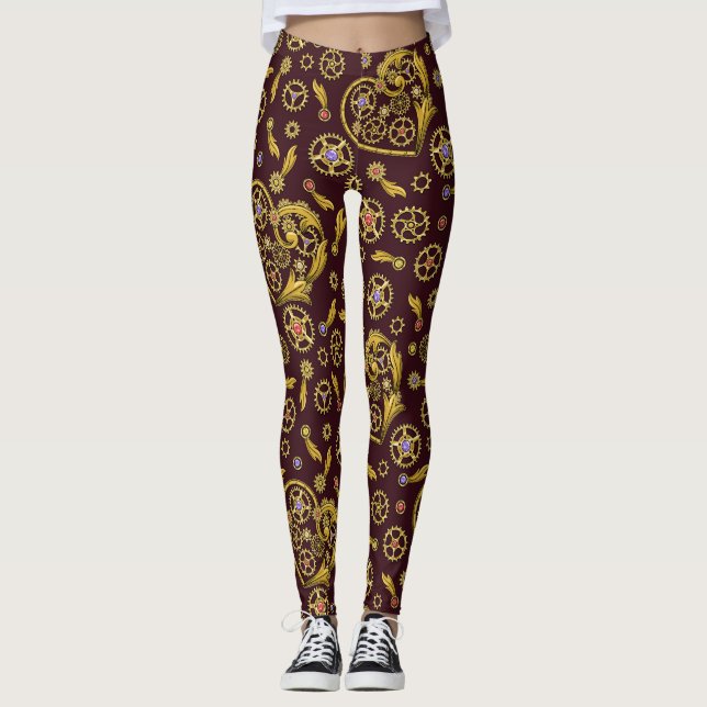 Leggings Rouages de Steampunk Cœur (Devant)