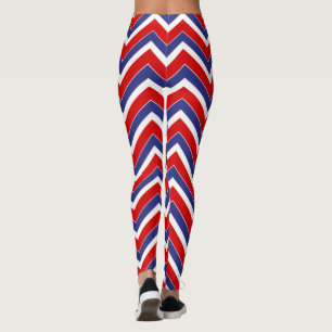 Leggings Rouge-Blanc-Bleu-Chevron-LEGGINGS