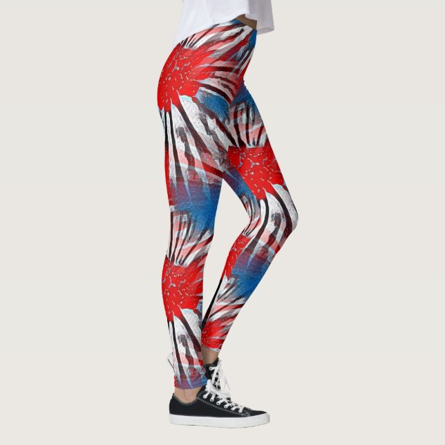 Leggings Rouge Blanc Bleu Feu (Droite)