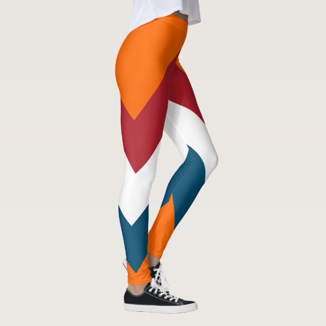 Leggings Rouge Blanc Bleu Orange Néerlandais Drapeau Motif (Droite)