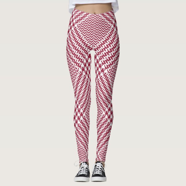 Leggings Rouge blanc cristallin Plaid : Tweeter Tartan (Devant)