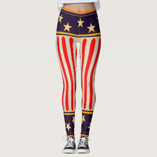 Leggings Rouge, blanc, et bleu