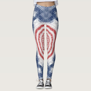 Leggings rouge blanc et bleu