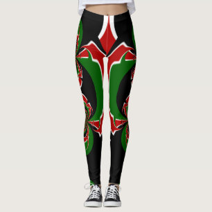 Leggings Rouge Blanc Et Vert