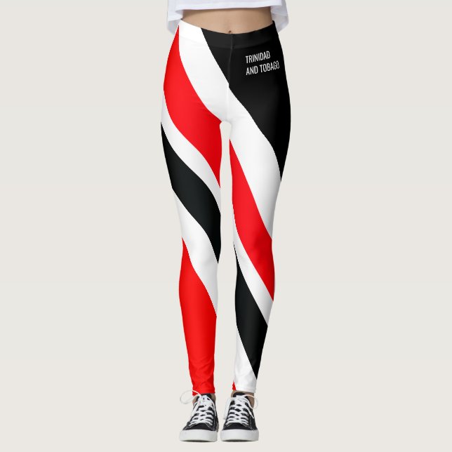 LEGGINGS ROUGE BLANC & NOIR T&T PATRIOT (Devant)