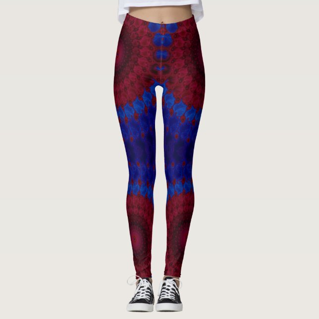 Leggings ~ rouge bleu ~ Original (Devant)