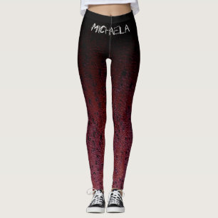 Leggings Rouge Brown noir Ombre rouille métal Nom personnal