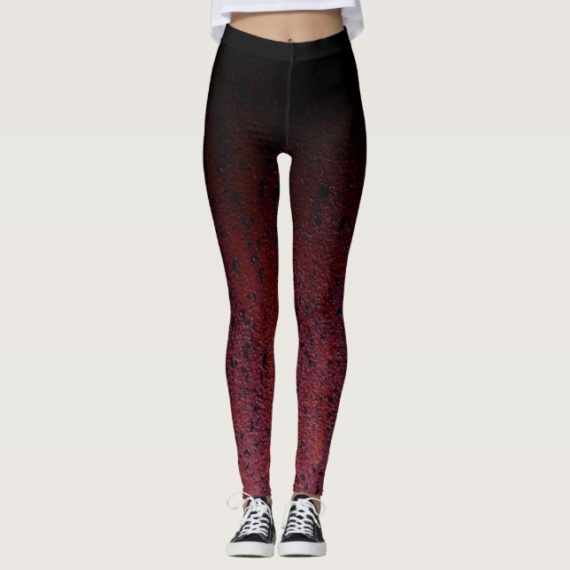 Leggings Rouge Brown Noir Ombre Rouille Métal Patina (Devant)