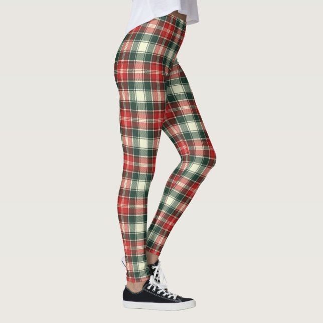 Leggings Rouge Et Vert Plaid (Droite)