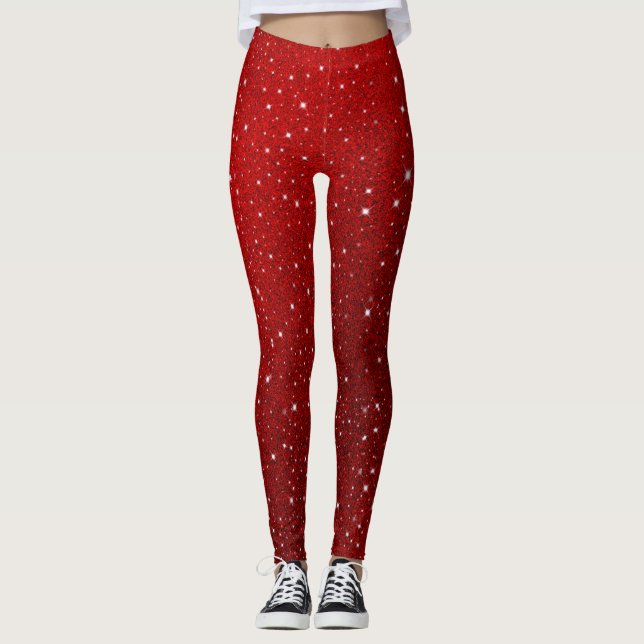 Leggings Rouge foncé brillant belle tendance élégant (Devant)