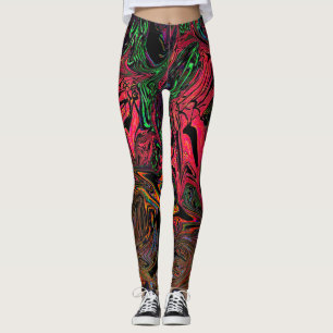 Leggings Rouge graffiti liquide