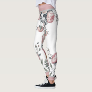 Leggings Rouge Navy Bleu Douce Pastel Rose Floral