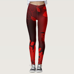 Leggings Rouge Noir Moderne Chic Hipster Collage de Photos