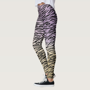 Leggings Rouge or noir Zèbre imprimé Aquarelle Ombre