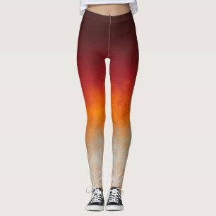 Leggings Rouge Orange gris blanc rustique ombre