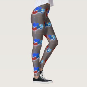 Leggings rouge-queue bleue mermaigre gris