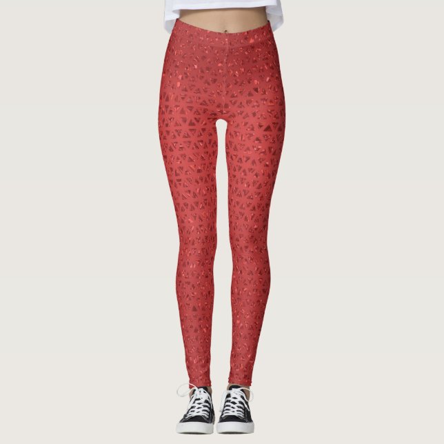 Leggings rouges étincelants (Devant)