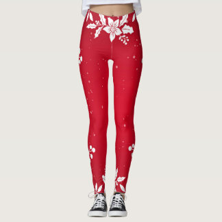 Leggings ROUGES HOLLY MOTIFS IMPRIMÉS