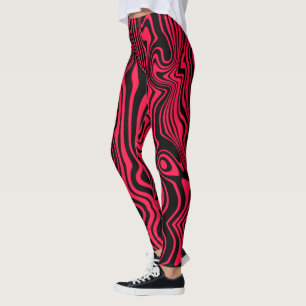 Leggings rouges noirs à bande ondulée ou choisir l
