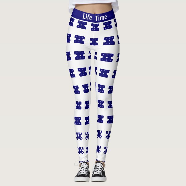 Leggings Royal Blue & White moderne (Devant)