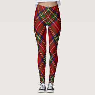 Leggings Royal Stewart Tartan Plaid Scottish Motif