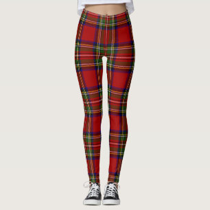 Leggings Royal Stewart Tartan Plaid Scottish Motif