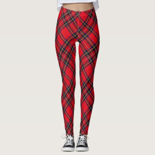 Leggings Royal Stewart tartan rouge noir plaid
