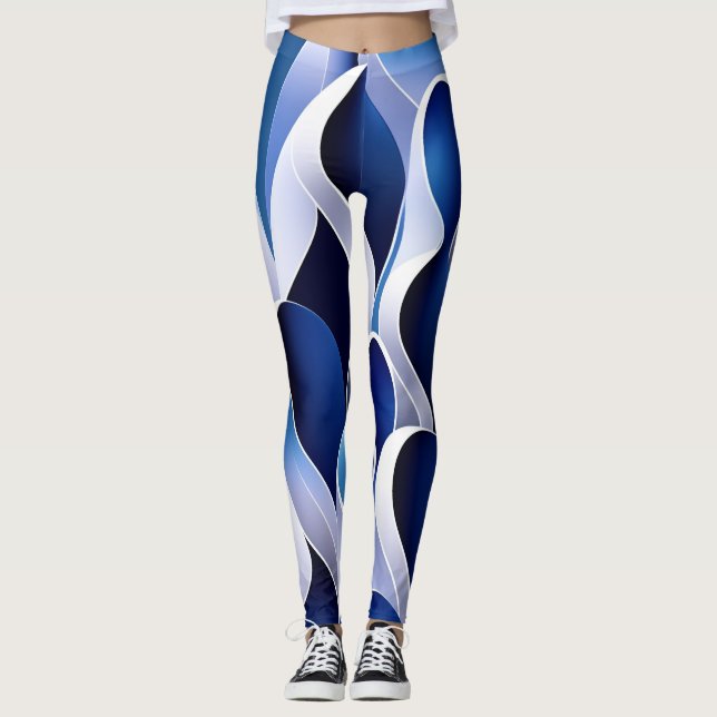 Leggings Ruban bleu et blanc (Devant)