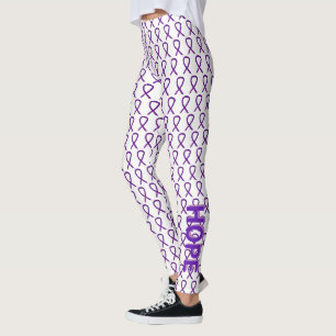 Leggings Ruban de sensibilisation à la violette Mots person