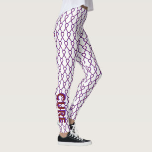 Leggings Ruban de sensibilisation au violet et à la bourgog