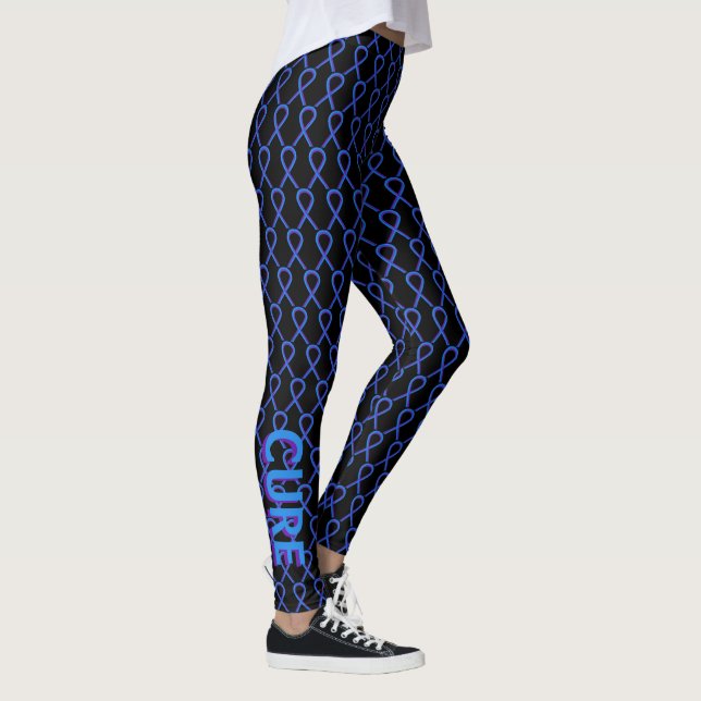 Leggings Ruban de sensibilisation au violet et au bleu Legg (Droite)