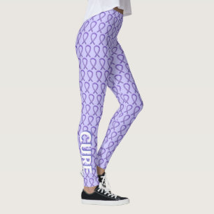 Leggings Ruban de sensibilisation Lavande Personnalisé Word