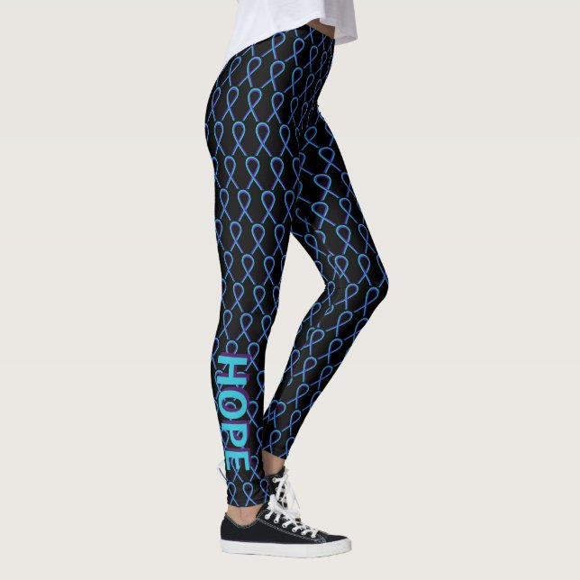 Leggings Ruban de sensibilisation turquoise et violette Leg (Droite)