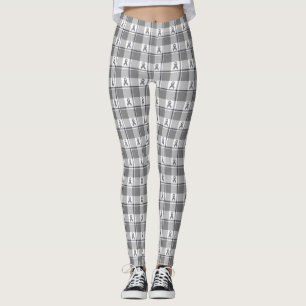 Leggings Ruban gris à carreaux de sensibilisation au cancer