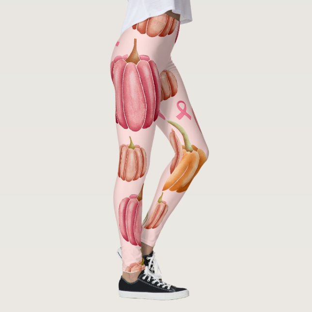 Leggings Ruban rose Halloween cancer du sein rose (Droite)