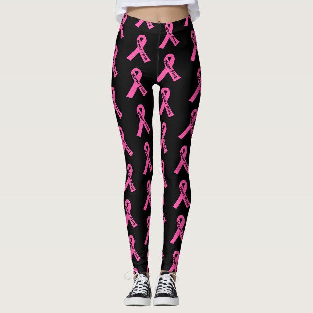 Leggings Ruban rose pour jambe féminine (Devant)