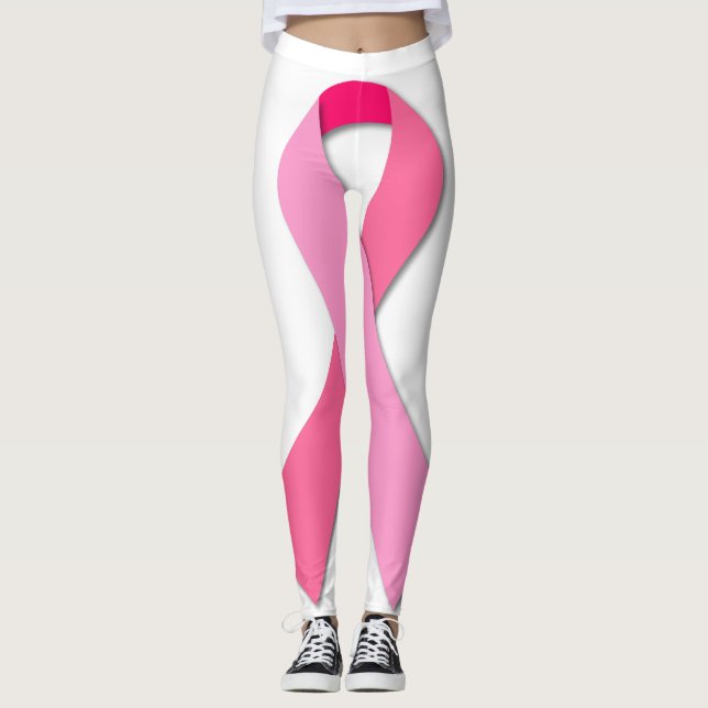 Leggings Ruban rose pour la sensibilisation au cancer du se (Devant)