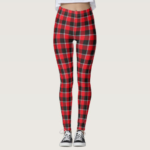 Leggings Ruban rouge et Carreaux Métallisés