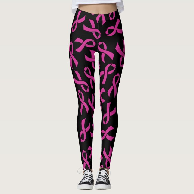 Leggings Rubans roses...Cancer du sein (Devant)