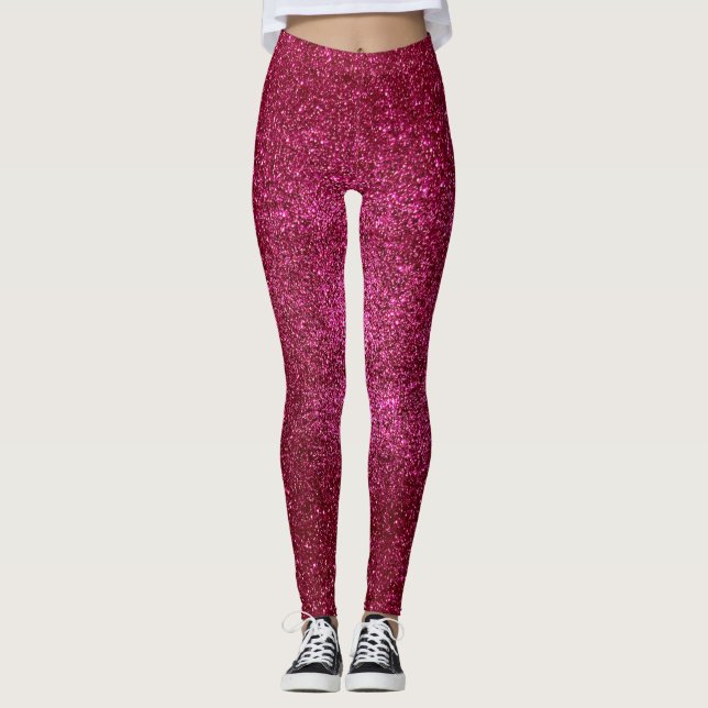 Leggings Ruby Parties scintillant rouge et noire Hot rose é (Devant)