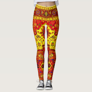 Leggings RUG PERSIEN - Rouge et Jaune