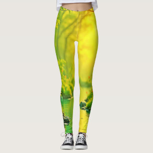 Leggings Ruisseau de forêt dorée Art paisible