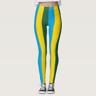 Leggings Rwanda National Drapeau Couleurs Verticales