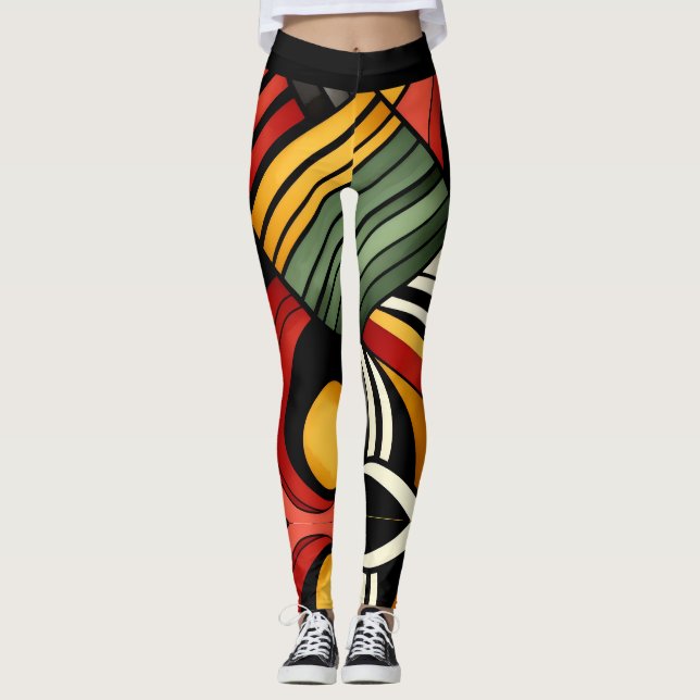 Leggings Rythmes de Percussion (Devant)