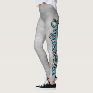 Leggings Sagittaire en pierre de taille turquoise
